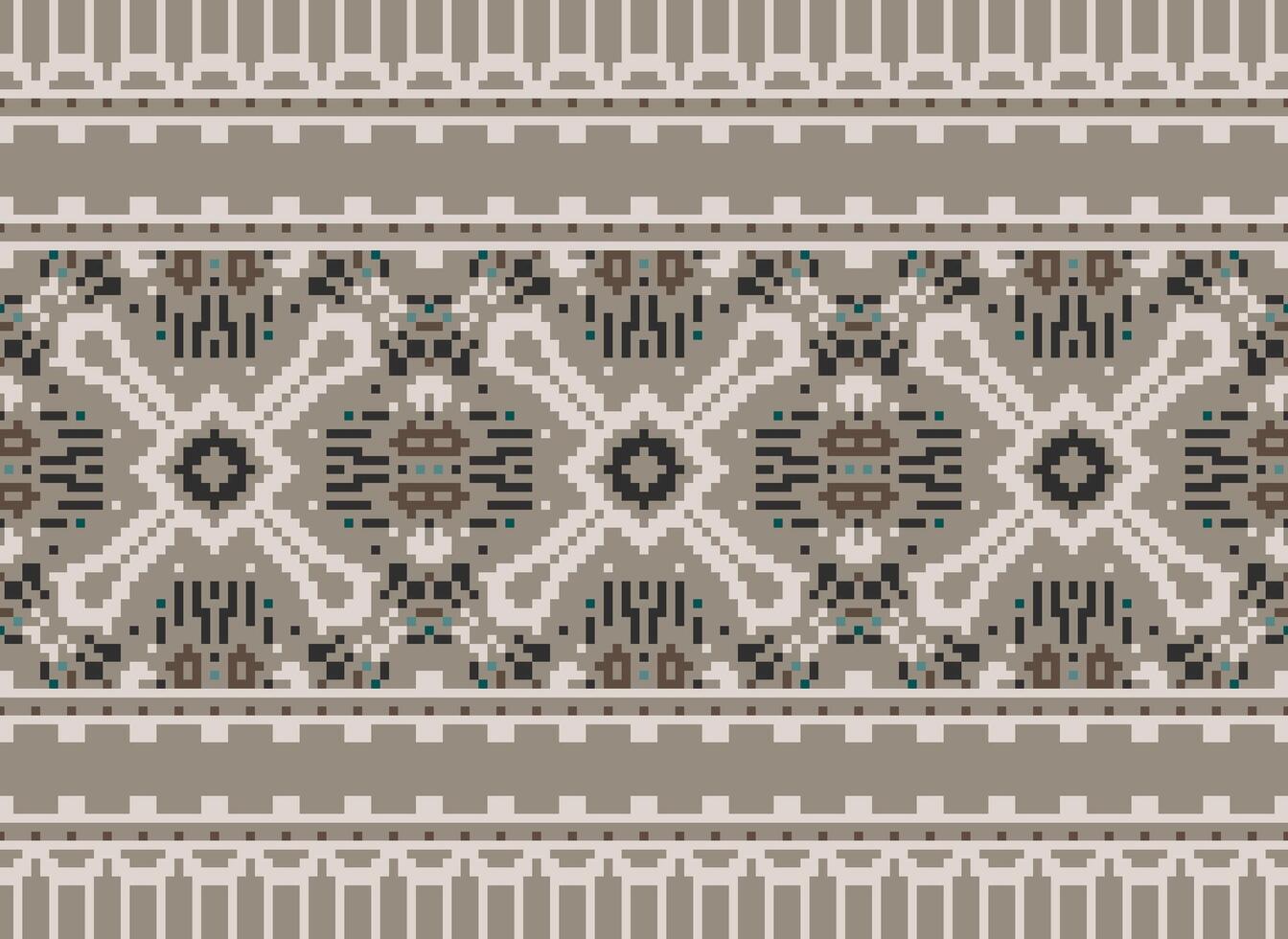 Pixel traditionell ethnisch Muster Paisley Blume Ikat Hintergrund abstrakt aztekisch afrikanisch indonesisch indisch nahtlos Muster zum Stoff drucken Stoff Kleid Teppich Vorhänge und Sarong vektor