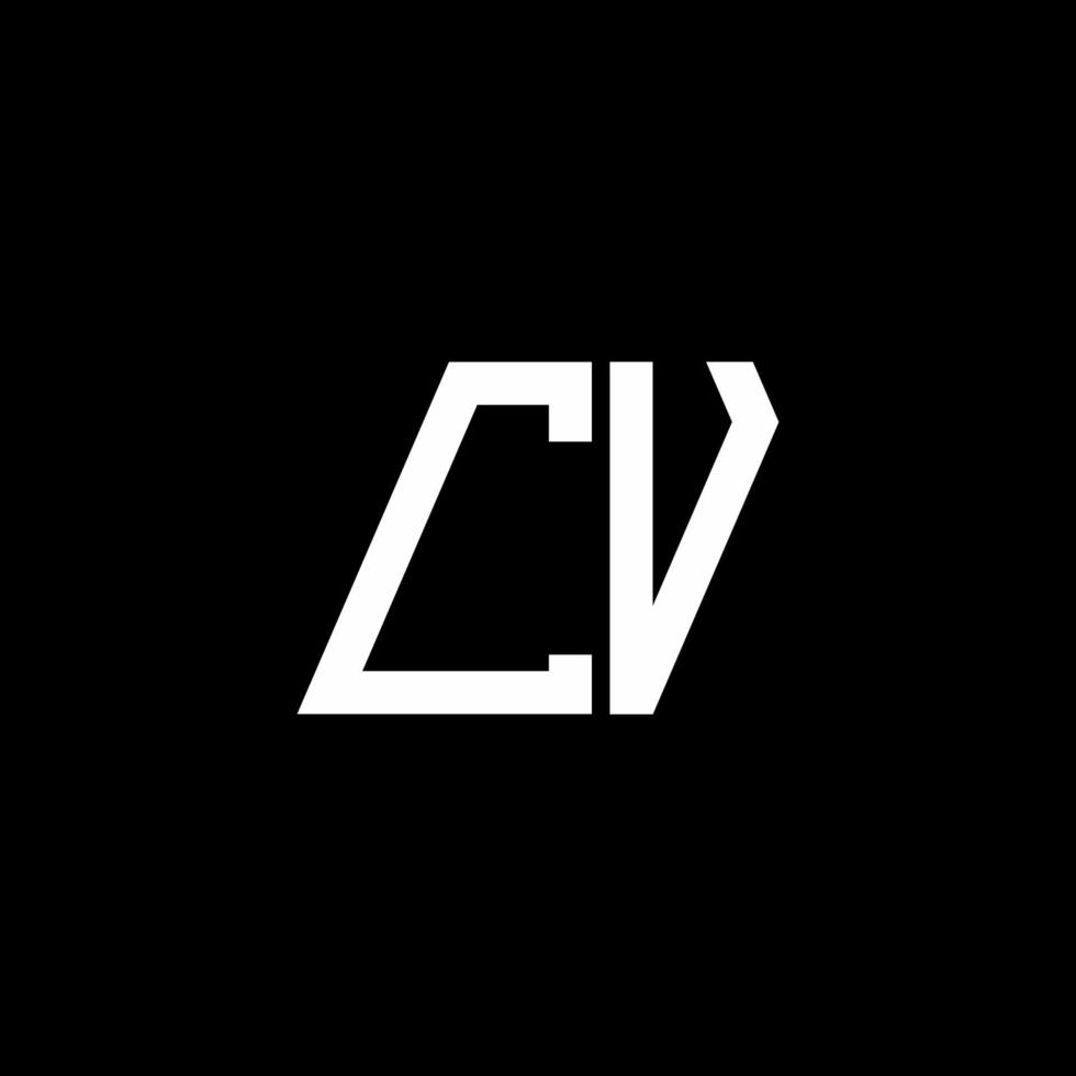 CV-logotyp abstrakt monogram isolerad på svart bakgrund vektor