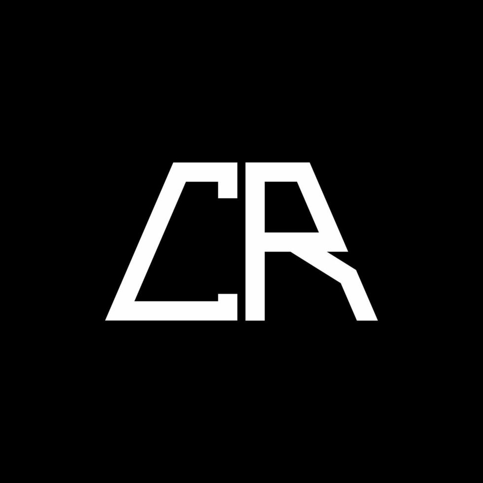 cr Logo abstraktes Monogramm auf schwarzem Hintergrund isoliert vektor