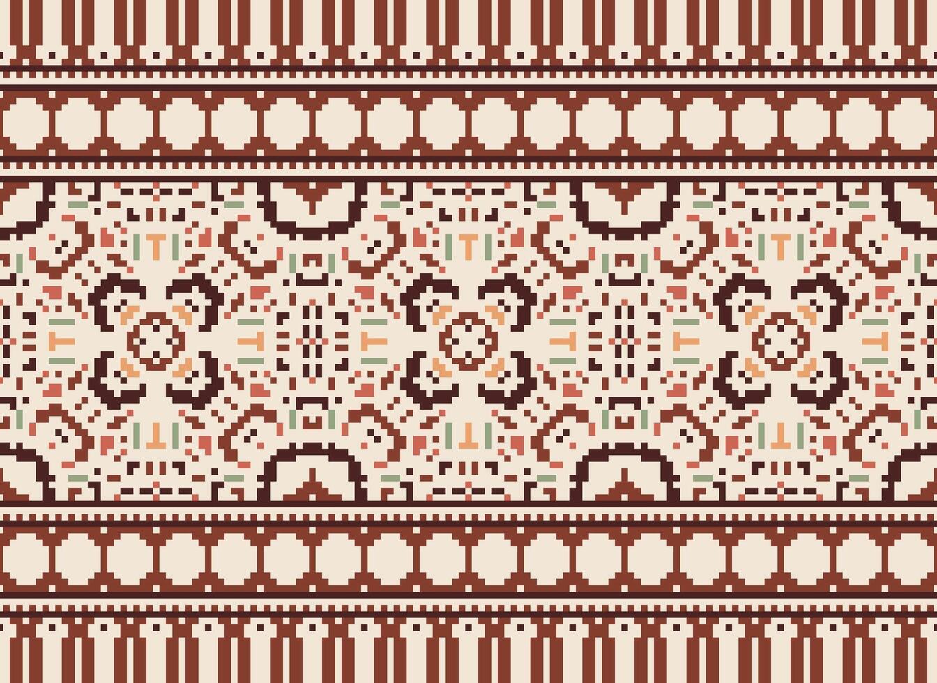 ethnisch geometrisch Stoff Muster Kreuz Stich.ikat Stickerei ethnisch orientalisch Pixel Muster Blau Hintergrund. abstrakt, vektor, illustration. Textur, Kleidung, Rahmen, Dekoration, Motive, Seide Hintergrund. vektor