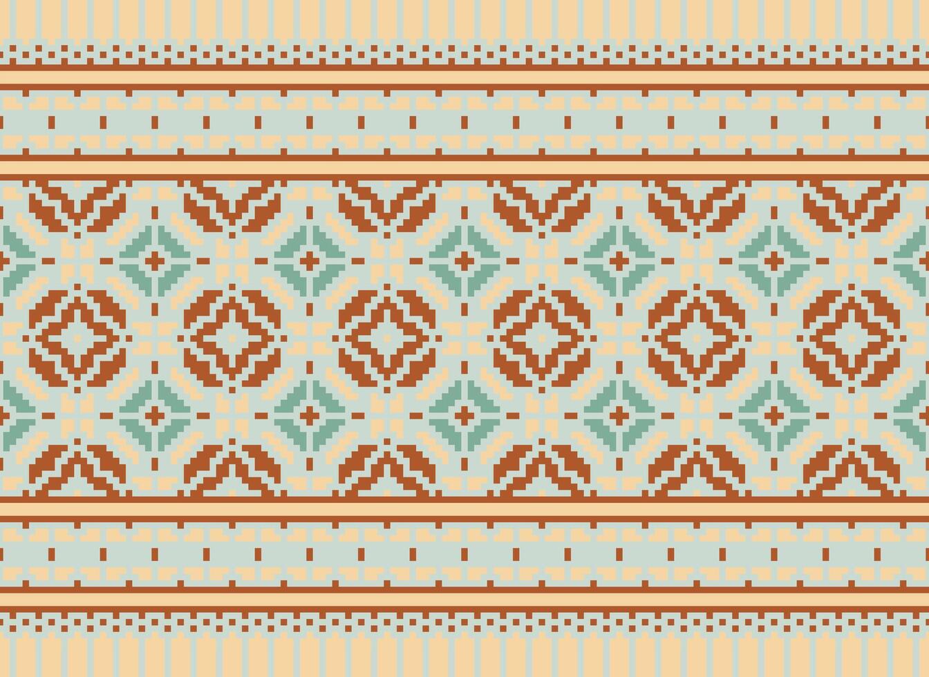 en blommig pixel konst mönster på grå bakgrund.geometrisk etnisk orientalisk broderi vektor illustration. pixel stil, abstrakt bakgrund, korsa stitch.design för textur, tyg, trasa, scarf, skriva ut