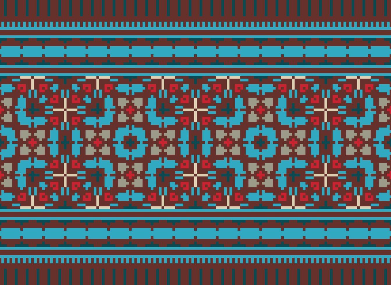 geometrisk mönster av modern eleganta textur. gränser i de form av en pixel prydnad för broderi, keramisk plattor och textil- interiör design element. sömlös illustration vektor