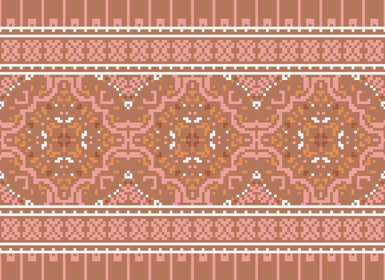 etnisk geometrisk tyg mönster korsa stitch.ikat broderi etnisk orientalisk pixel mönster blå bakgrund. abstrakt, vektor, illustration. textur, kläder, ram, dekoration, motiv, siden tapet. vektor