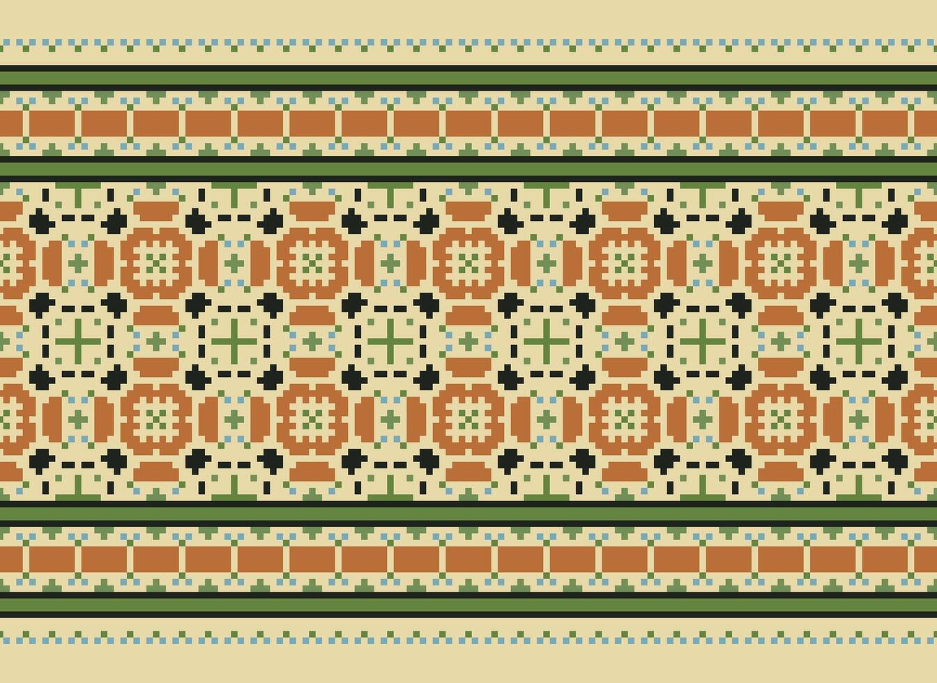 pixel broderi etnisk mönster, vektor geometrisk utsmyckad bakgrund, korsa sy retro sicksack- stil, mönster stickning kontinuerlig, design för textil, tyg, keramisk, digital skriva ut