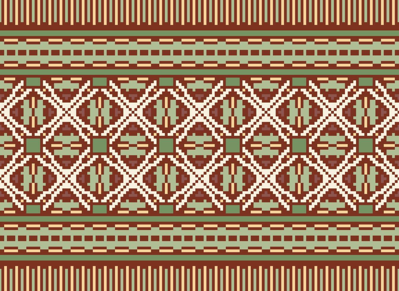 en blommig pixel konst mönster på grå bakgrund.geometrisk etnisk orientalisk broderi vektor illustration. pixel stil, abstrakt bakgrund, korsa stitch.design för textur, tyg, trasa, scarf, skriva ut