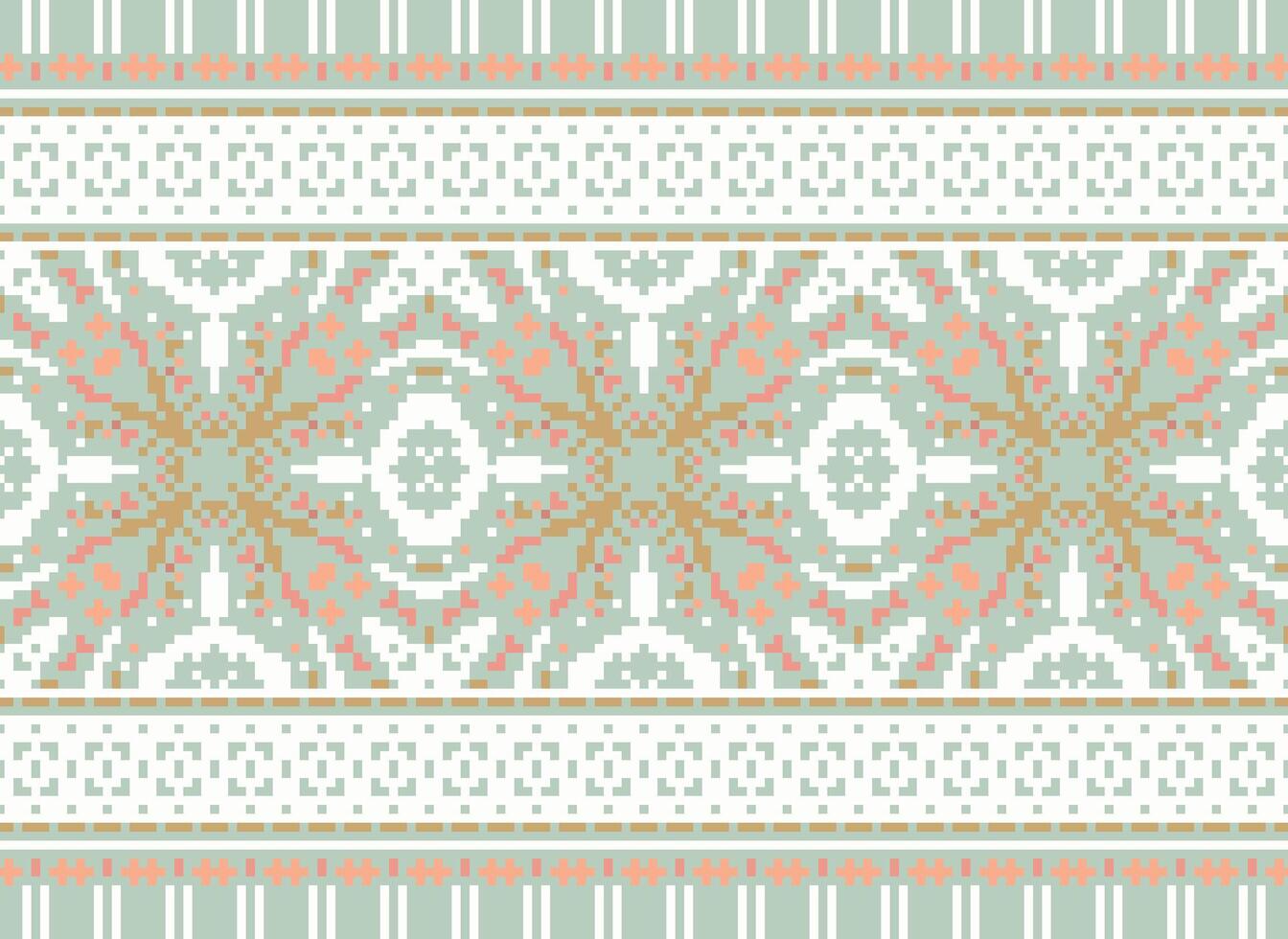 etnisk geometrisk tyg mönster korsa stitch.ikat broderi etnisk orientalisk pixel mönster blå bakgrund. abstrakt, vektor, illustration. textur, kläder, ram, dekoration, motiv, siden tapet. vektor