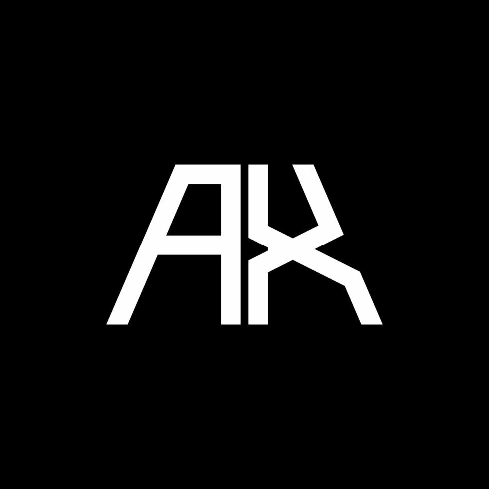 Axt Logo abstraktes Monogramm auf schwarzem Hintergrund isoliert vektor