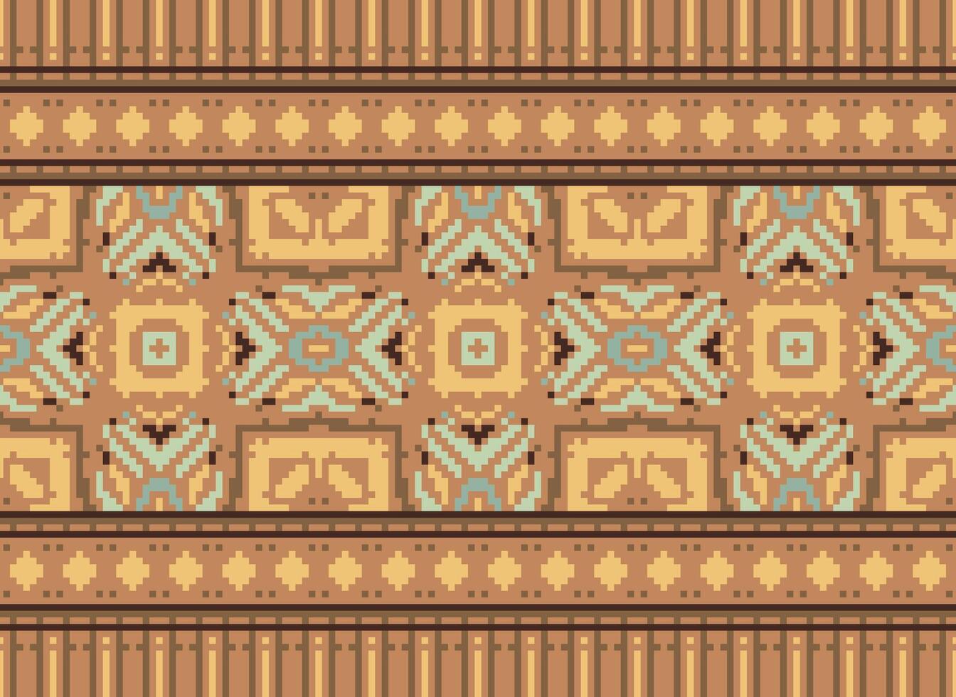 ethnisch geometrisch Stoff Muster Kreuz Stich.ikat Stickerei ethnisch orientalisch Pixel Muster Blau Hintergrund. abstrakt, vektor, illustration. Textur, Kleidung, Rahmen, Dekoration, Motive, Seide Hintergrund. vektor