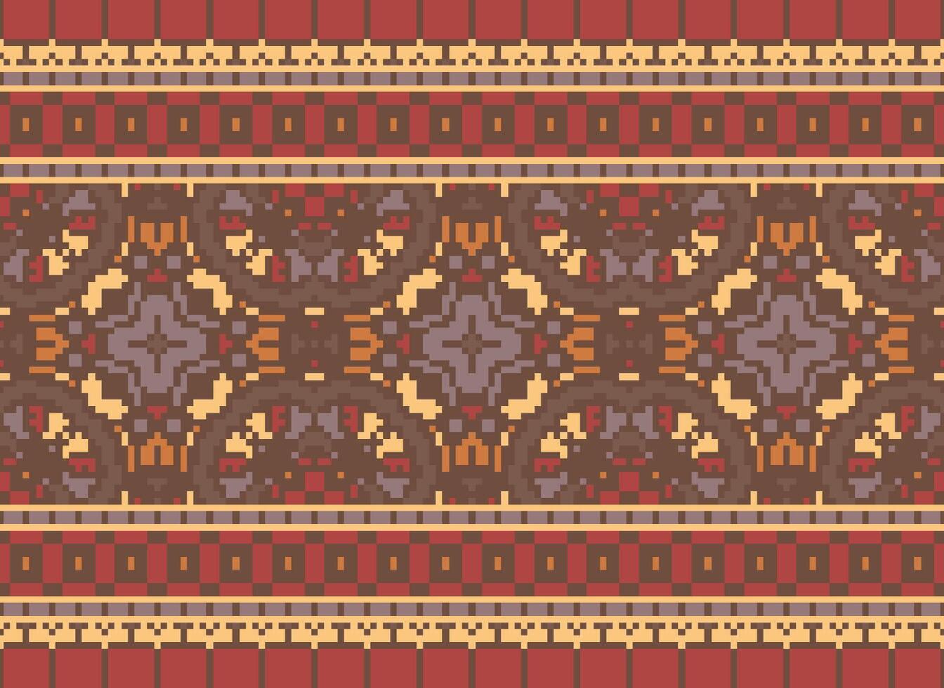 ethnisch geometrisch Stoff Muster Kreuz Stich.ikat Stickerei ethnisch orientalisch Pixel Muster Blau Hintergrund. abstrakt, vektor, illustration. Textur, Kleidung, Rahmen, Dekoration, Motive, Seide Hintergrund. vektor