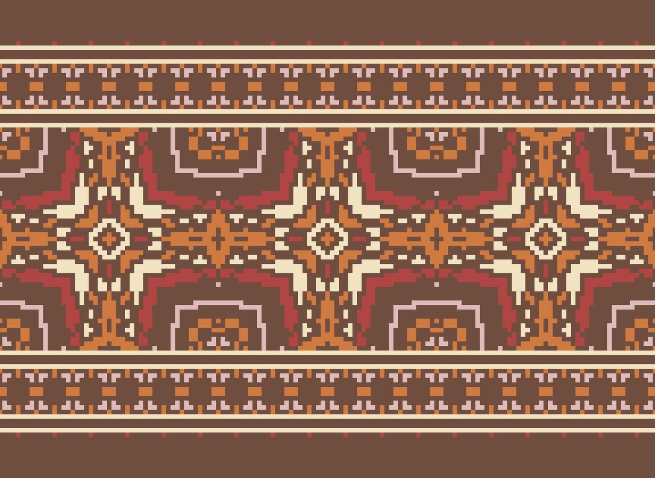 etnisk geometrisk tyg mönster korsa stitch.ikat broderi etnisk orientalisk pixel mönster blå bakgrund. abstrakt, vektor, illustration. textur, kläder, ram, dekoration, motiv, siden tapet. vektor