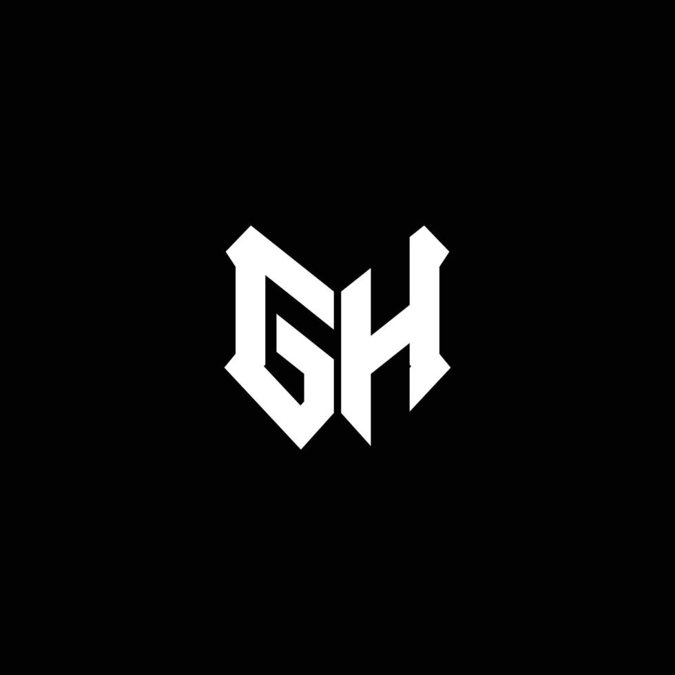 gh Logo-Monogramm mit Schildform-Designvorlage vektor