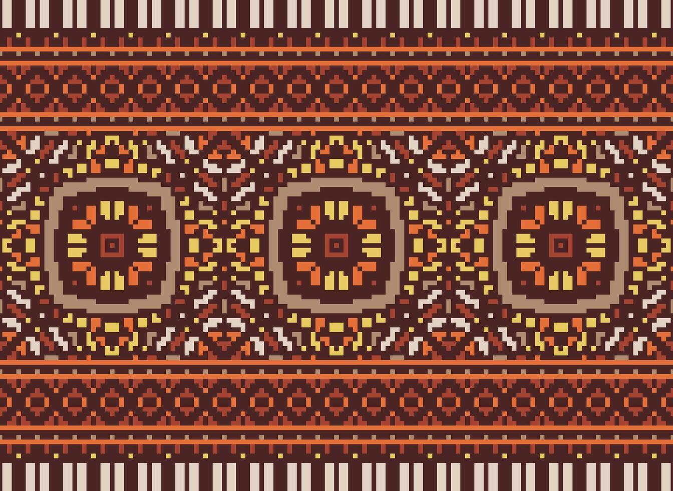 etnisk geometrisk tyg mönster korsa stitch.ikat broderi etnisk orientalisk pixel mönster blå bakgrund. abstrakt, vektor, illustration. textur, kläder, ram, dekoration, motiv, siden tapet. vektor