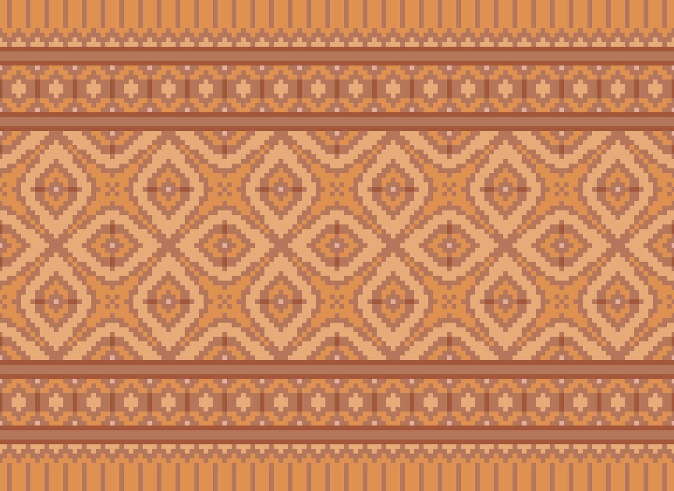 ein Blumen- Pixel Kunst Muster auf grau hintergrund.geometrisch ethnisch orientalisch Stickerei Vektor Illustration. Pixel Stil, abstrakt Hintergrund, Kreuz Stichdesign zum Textur, Stoff, Tuch, Schal, drucken