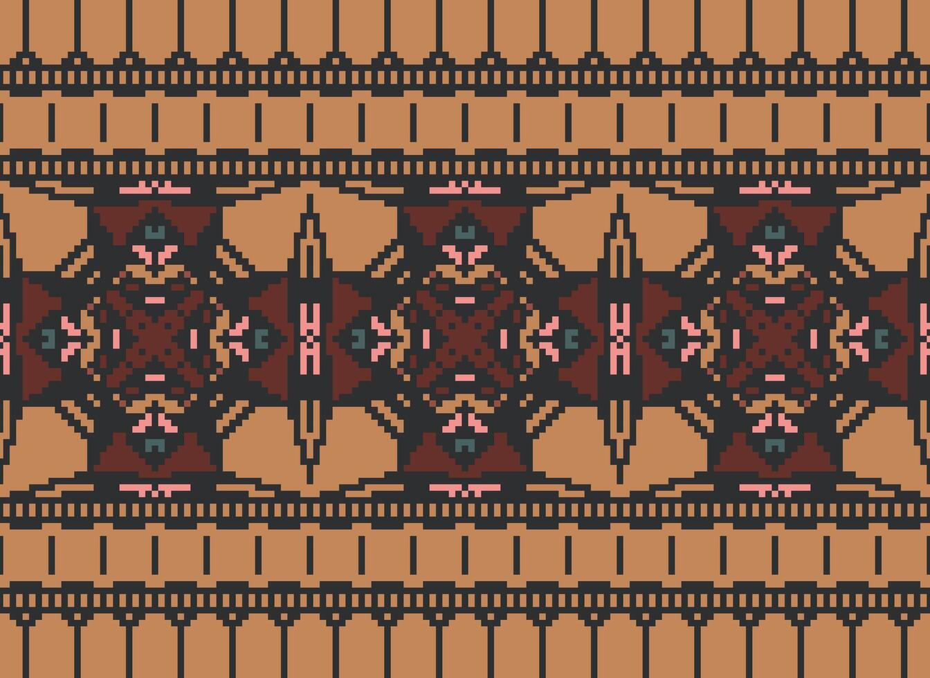 pixel etnisk mönster vektor bakgrund. sömlös mönster traditionell, design för bakgrund, tapet, batik, tyg, matta, Kläder, omslag, och textil.etnisk mönster vektor illustration.