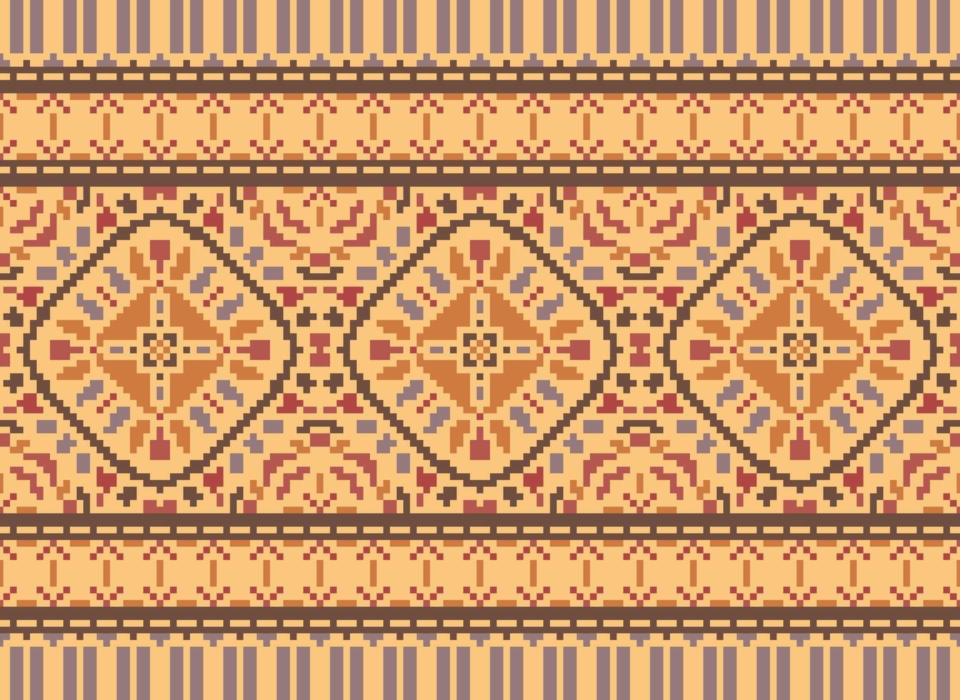 ethnisch geometrisch Stoff Muster Kreuz Stich.ikat Stickerei ethnisch orientalisch Pixel Muster Blau Hintergrund. abstrakt, vektor, illustration. Textur, Kleidung, Rahmen, Dekoration, Motive, Seide Hintergrund. vektor