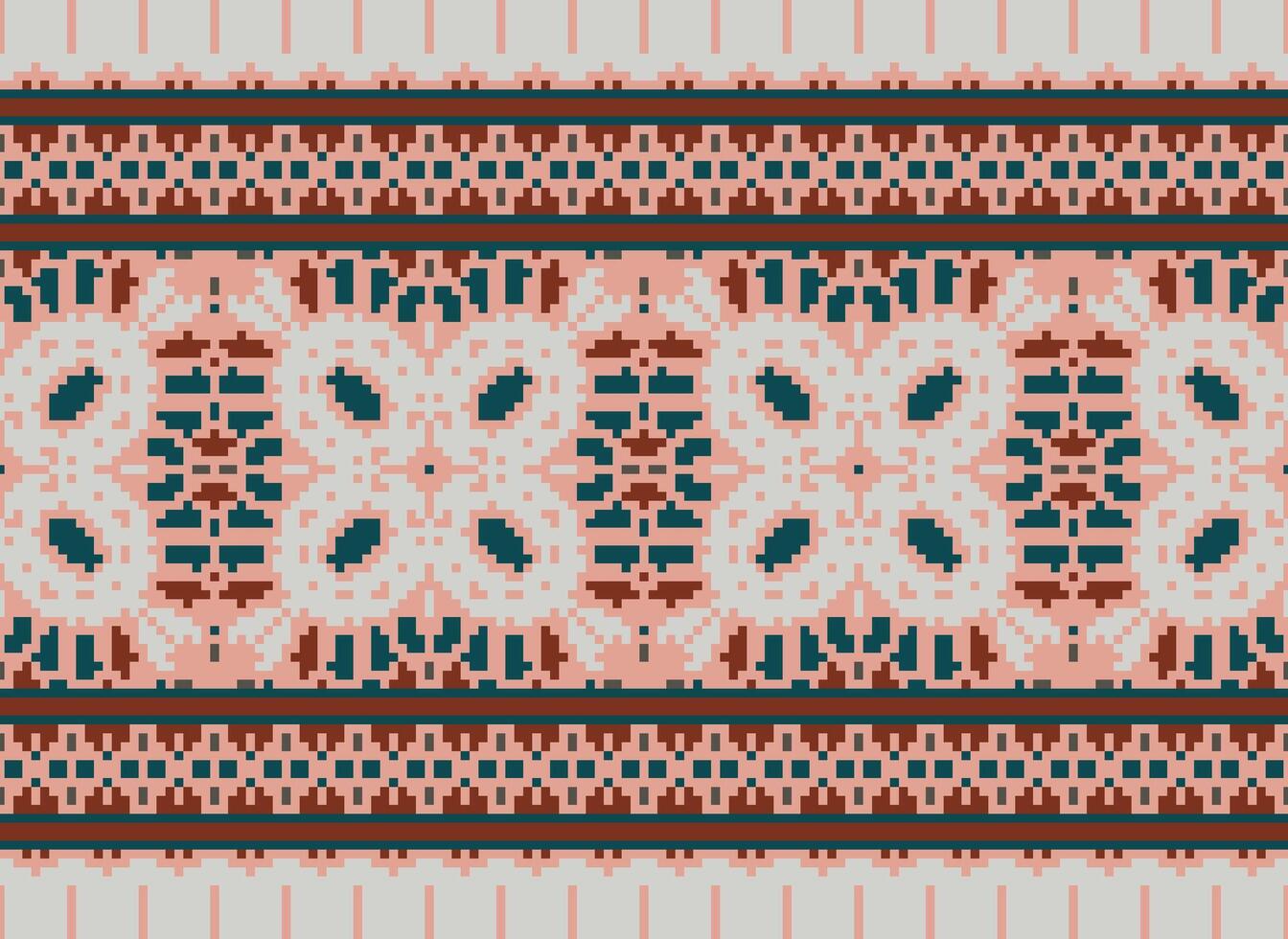 pixel etnisk mönster vektor bakgrund. sömlös mönster traditionell, design för bakgrund, tapet, batik, tyg, matta, Kläder, omslag, och textil.etnisk mönster vektor illustration.