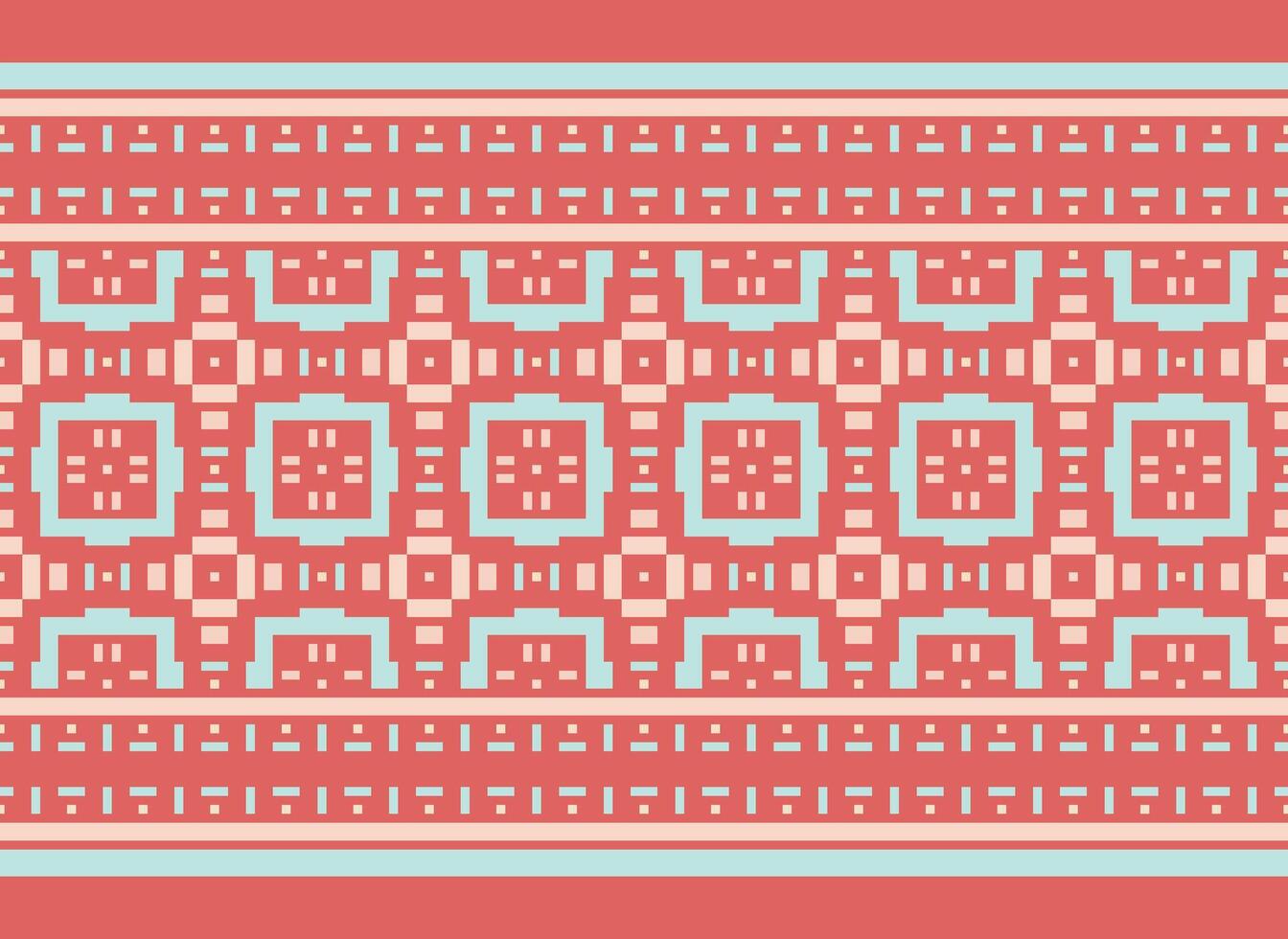 ein Blumen- Pixel Kunst Muster auf grau hintergrund.geometrisch ethnisch orientalisch Stickerei Vektor Illustration. Pixel Stil, abstrakt Hintergrund, Kreuz Stichdesign zum Textur, Stoff, Tuch, Schal, drucken