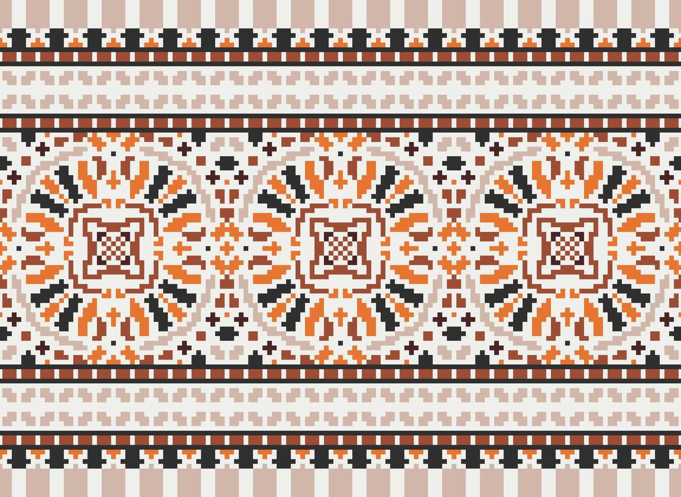 pixel ukrainska, vitryska folk konst vektor sömlös mönster i röd och svart, inspirerad förbi traditionell broderi vyshyvanka