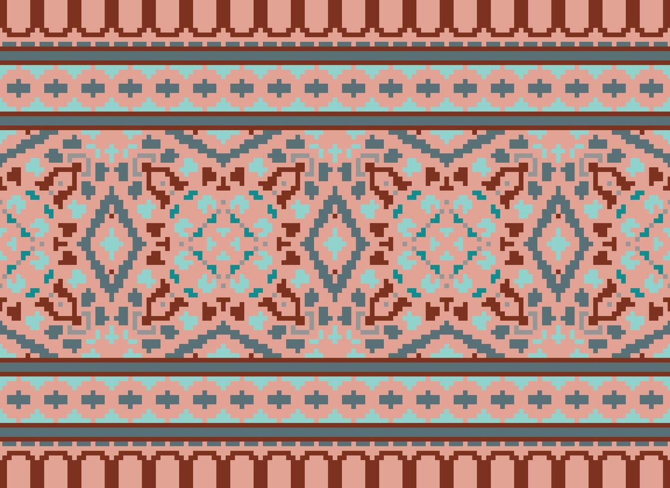 Pixel ethnisch Muster Vektor Hintergrund. nahtlos Muster traditionell, Design zum Hintergrund, Hintergrund, Batik, Stoff, Teppich, Kleidung, Verpackung, und textil.ethnisch Muster Vektor Illustration.