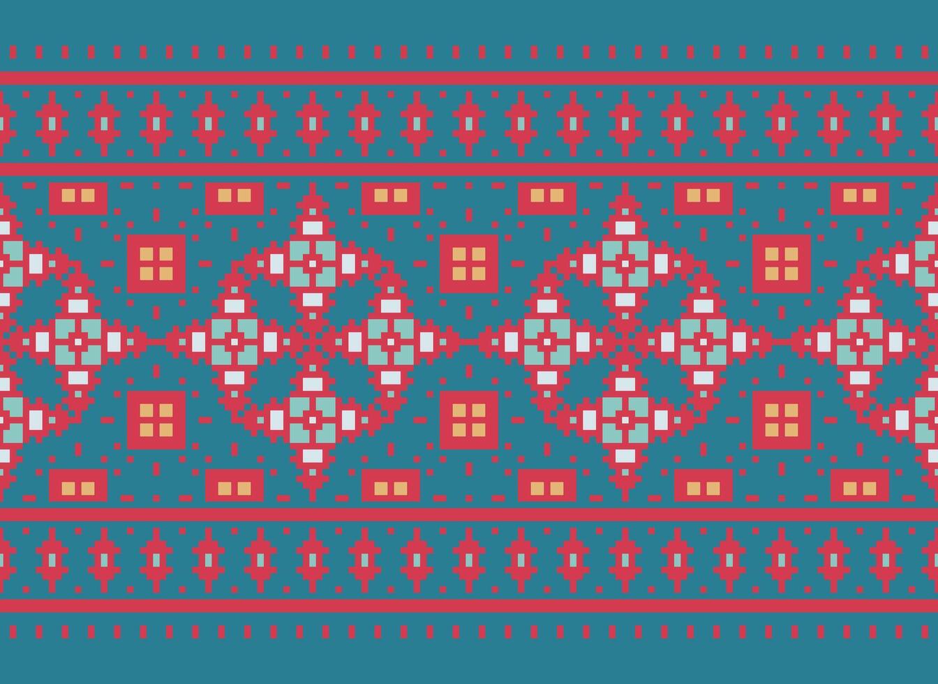 geometrisk mönster av modern eleganta textur. gränser i de form av en pixel prydnad för broderi, keramisk plattor och textil- interiör design element. sömlös illustration vektor