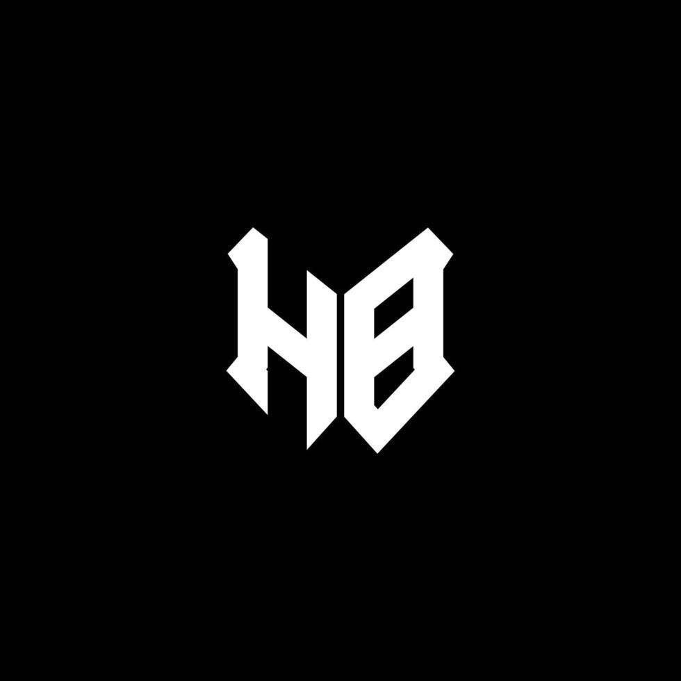 hb-Logo-Monogramm mit Schildform-Designvorlage vektor