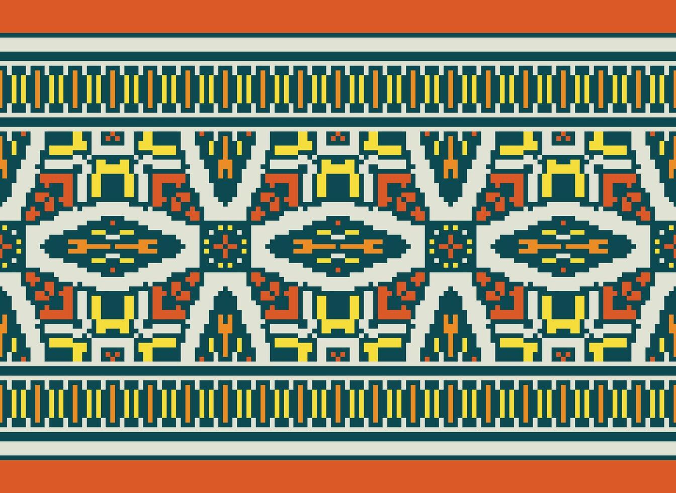 pixel etnisk mönster vektor bakgrund. sömlös mönster traditionell, design för bakgrund, tapet, batik, tyg, matta, Kläder, omslag, och textil.etnisk mönster vektor illustration.