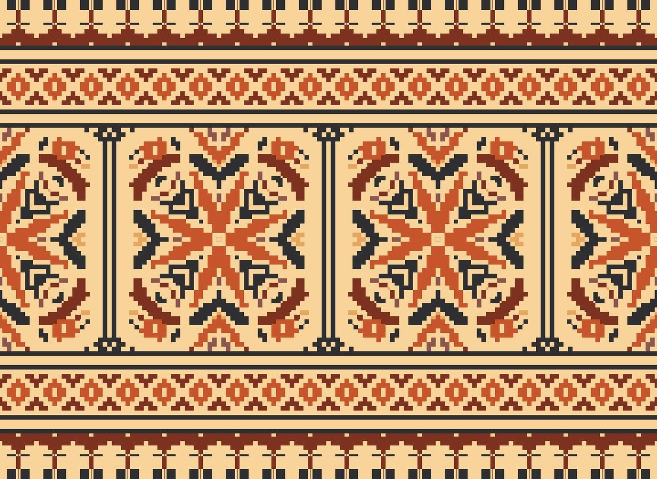 natur årgångar korsa sy traditionell etnisk mönster paisley blomma ikat bakgrund abstrakt aztec afrikansk indonesiska indisk sömlös mönster för tyg skriva ut trasa klänning matta gardiner och sarong vektor