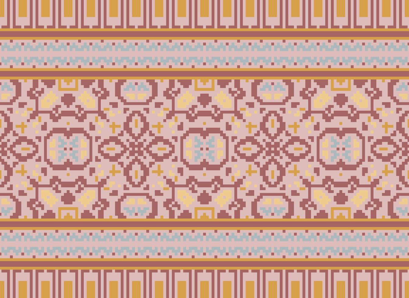 pixel etnisk mönster vektor bakgrund. sömlös mönster traditionell, design för bakgrund, tapet, batik, tyg, matta, Kläder, omslag, och textil.etnisk mönster vektor illustration.