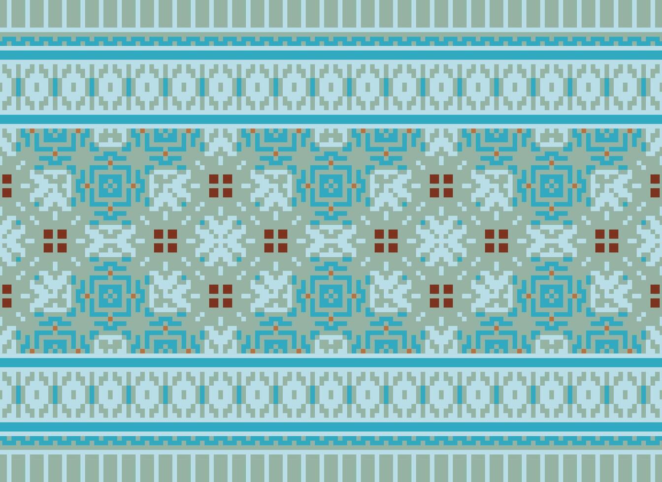 geometrisk mönster av modern eleganta textur. gränser i de form av en pixel prydnad för broderi, keramisk plattor och textil- interiör design element. sömlös illustration vektor