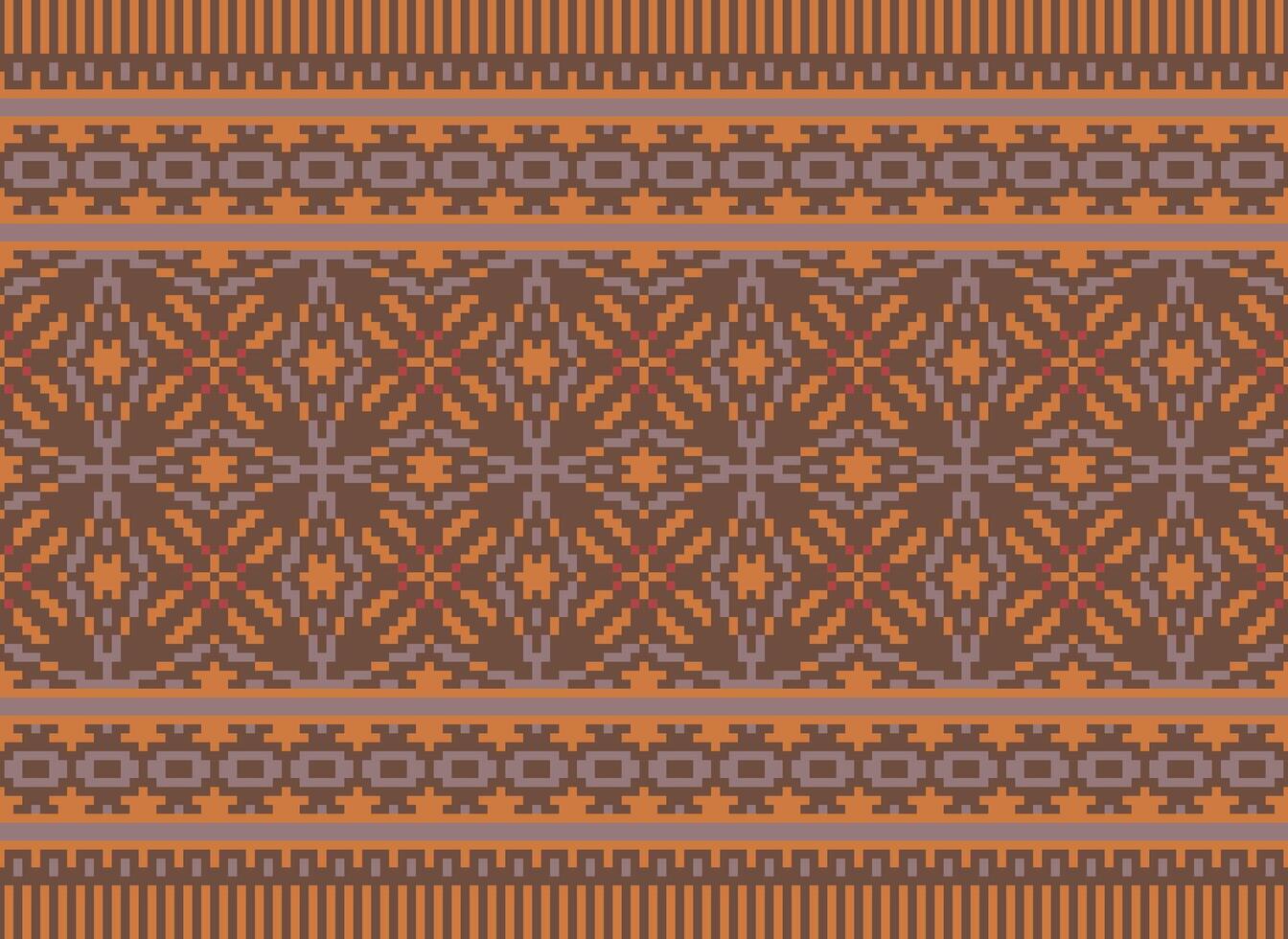 en blommig pixel konst mönster på grå bakgrund.geometrisk etnisk orientalisk broderi vektor illustration. pixel stil, abstrakt bakgrund, korsa stitch.design för textur, tyg, trasa, scarf, skriva ut