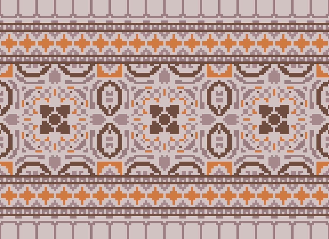 ethnisch geometrisch Stoff Muster Kreuz Stich.ikat Stickerei ethnisch orientalisch Pixel Muster Blau Hintergrund. abstrakt, vektor, illustration. Textur, Kleidung, Rahmen, Dekoration, Motive, Seide Hintergrund. vektor