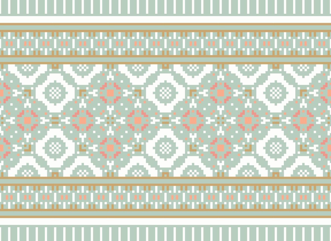 Pixel ethnisch Muster Vektor Hintergrund. nahtlos Muster traditionell, Design zum Hintergrund, Hintergrund, Batik, Stoff, Teppich, Kleidung, Verpackung, und textil.ethnisch Muster Vektor Illustration.