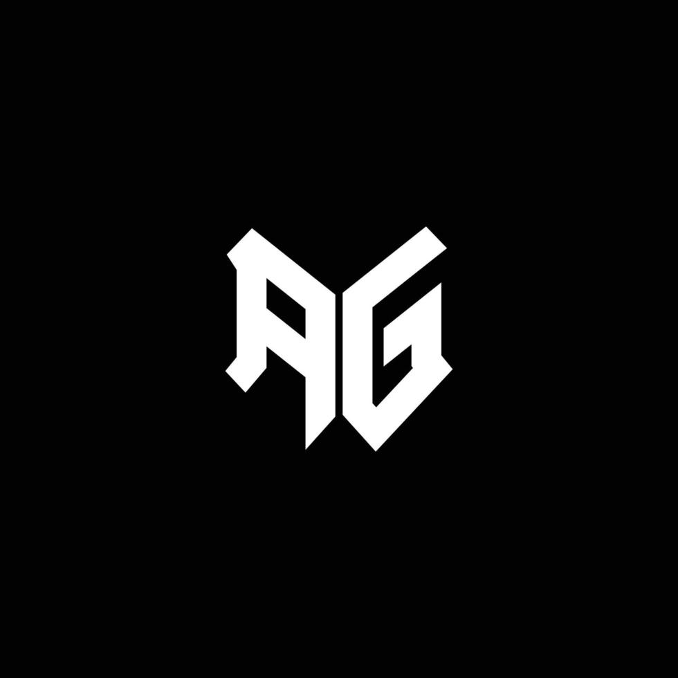 ag-Logo-Monogramm mit Schildform-Designvorlage vektor