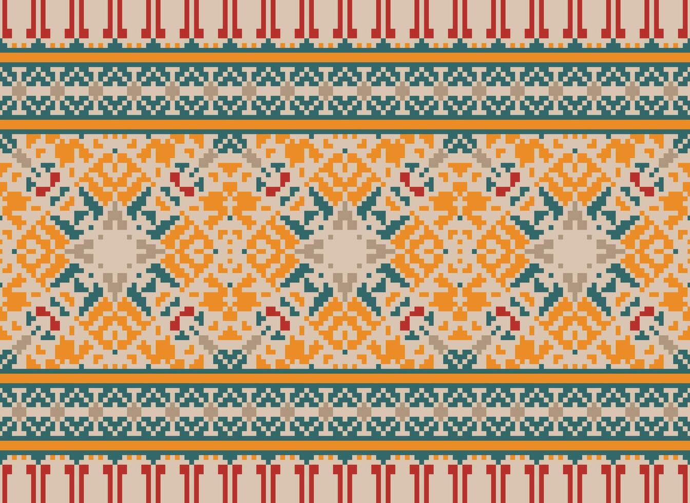 pixel ukrainska, vitryska folk konst vektor sömlös mönster i röd och svart, inspirerad förbi traditionell broderi vyshyvanka