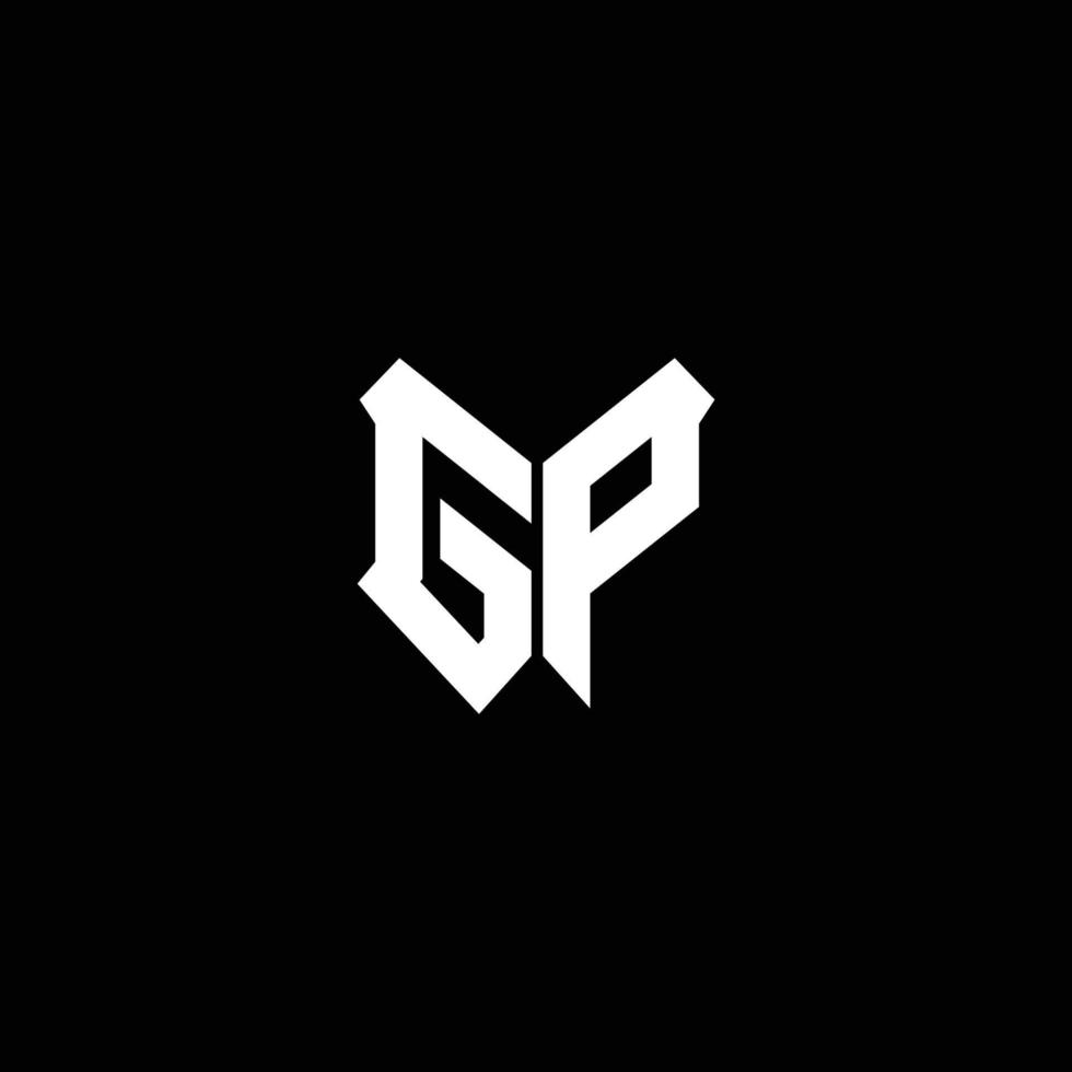 gp logotyp monogram med sköld form formgivningsmall vektor