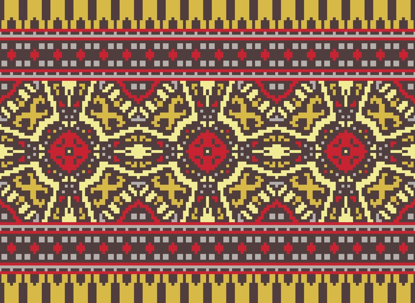 etnisk geometrisk tyg mönster korsa stitch.ikat broderi etnisk orientalisk pixel mönster blå bakgrund. abstrakt, vektor, illustration. textur, kläder, ram, dekoration, motiv, siden tapet. vektor