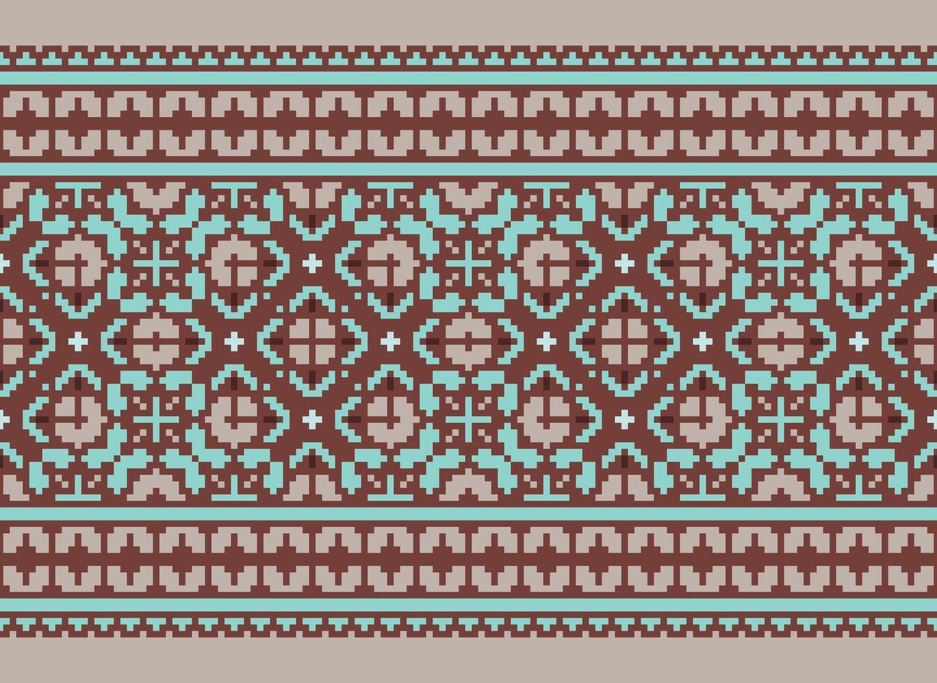 geometrisk mönster av modern eleganta textur. gränser i de form av en pixel prydnad för broderi, keramisk plattor och textil- interiör design element. sömlös illustration vektor