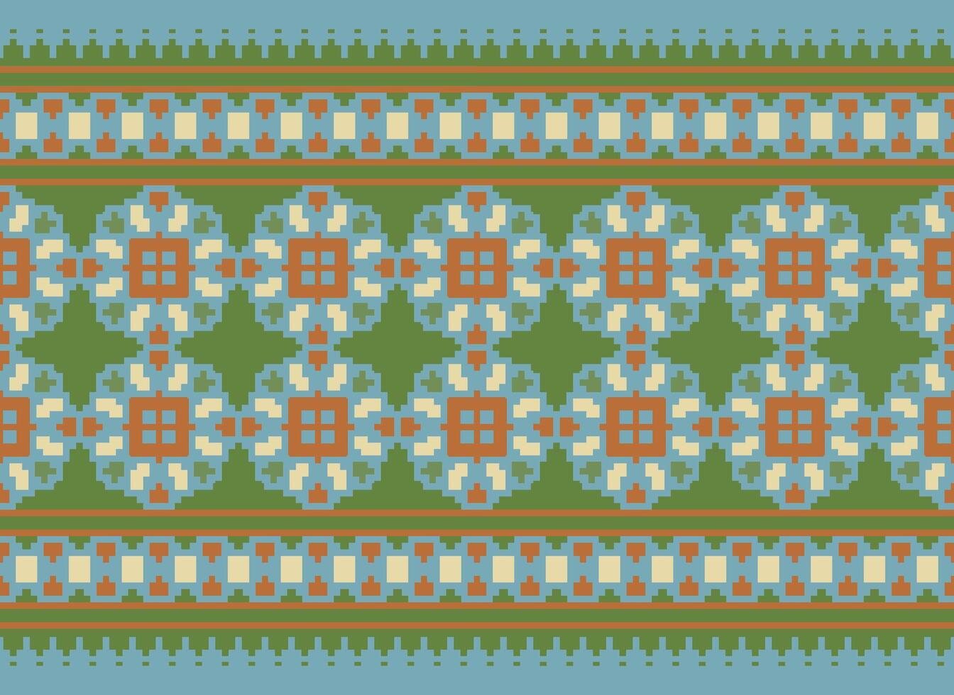 etnisk geometrisk tyg mönster korsa stitch.ikat broderi etnisk orientalisk pixel mönster blå bakgrund. abstrakt, vektor, illustration. textur, kläder, ram, dekoration, motiv, siden tapet. vektor