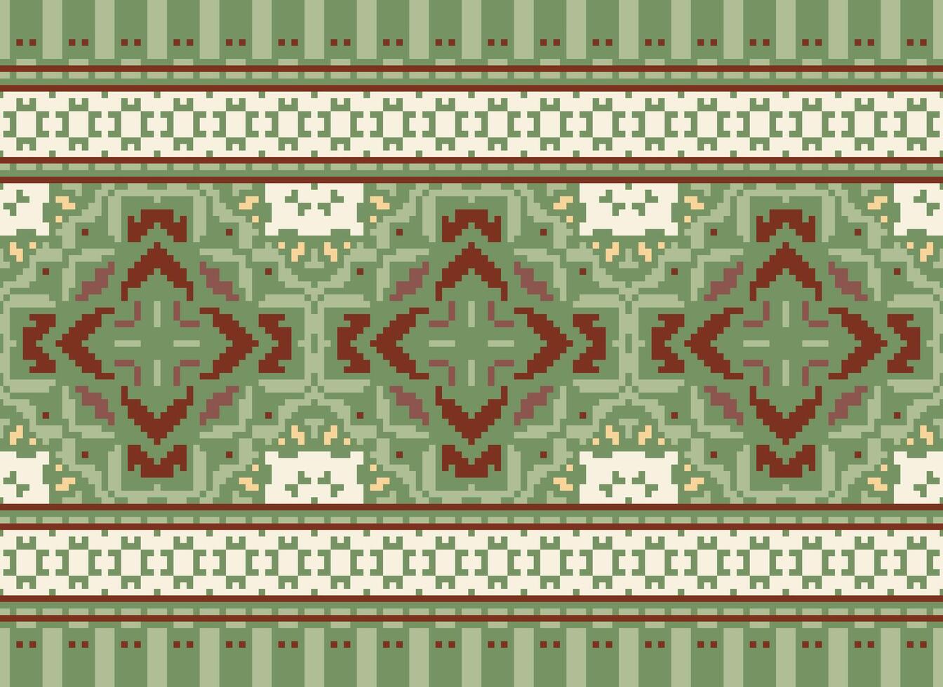 ethnisch geometrisch Stoff Muster Kreuz Stich.ikat Stickerei ethnisch orientalisch Pixel Muster Blau Hintergrund. abstrakt, vektor, illustration. Textur, Kleidung, Rahmen, Dekoration, Motive, Seide Hintergrund. vektor