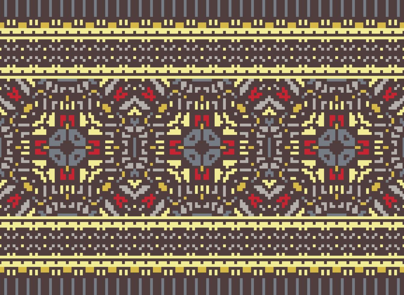 pixel etnisk mönster vektor bakgrund. sömlös mönster traditionell, design för bakgrund, tapet, batik, tyg, matta, Kläder, omslag, och textil.etnisk mönster vektor illustration.