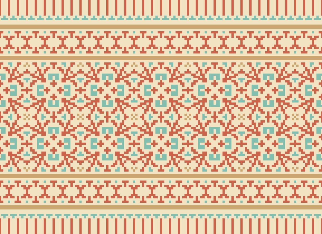 ein schön geometrisch ethnisch orientalisch Muster traditionell auf Weiß Hintergrund.aztec Stil, Stickerei, abstrakt, Vektor, Illustration.design zum Textur, Stoff, Kleidung, Verpackung, Dekoration, Teppich, Druck. vektor