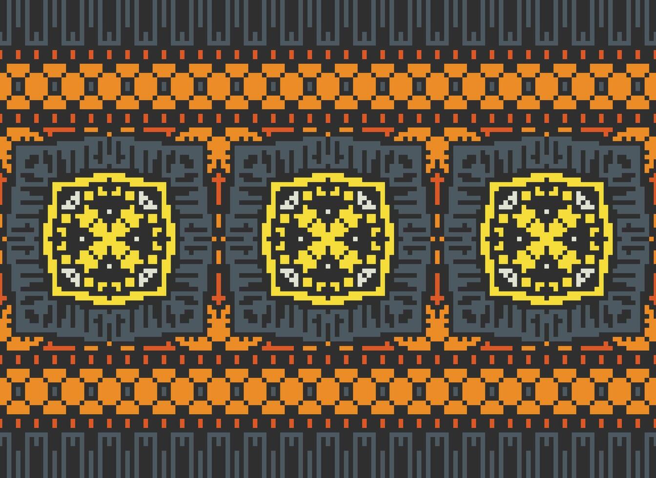 ethnisch geometrisch Stoff Muster Kreuz Stich.ikat Stickerei ethnisch orientalisch Pixel Muster Blau Hintergrund. abstrakt, vektor, illustration. Textur, Kleidung, Rahmen, Dekoration, Motive, Seide Hintergrund. vektor