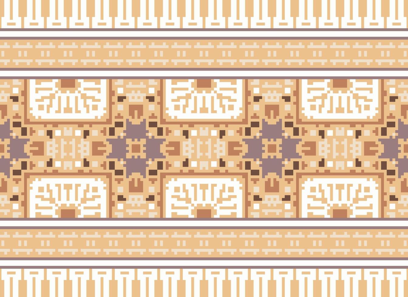 Pixel ethnisch Muster Vektor Hintergrund. nahtlos Muster traditionell, Design zum Hintergrund, Hintergrund, Batik, Stoff, Teppich, Kleidung, Verpackung, und textil.ethnisch Muster Vektor Illustration.