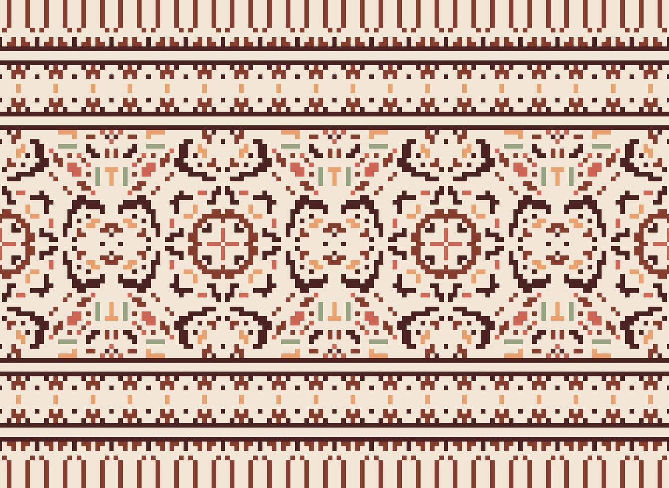 natur årgångar korsa sy traditionell etnisk mönster paisley blomma ikat bakgrund abstrakt aztec afrikansk indonesiska indisk sömlös mönster för tyg skriva ut trasa klänning matta gardiner och sarong vektor