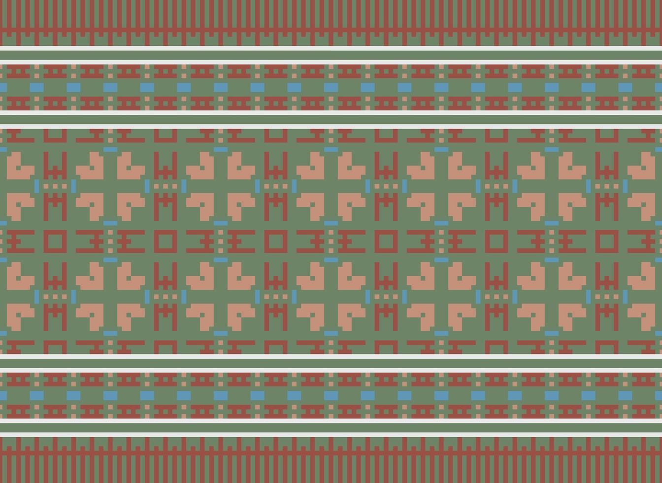 Natur Jahrgänge Kreuz Stich traditionell ethnisch Muster Paisley Blume Ikat Hintergrund abstrakt aztekisch afrikanisch indonesisch indisch nahtlos Muster zum Stoff drucken Stoff Kleid Teppich Vorhänge und Sarong vektor