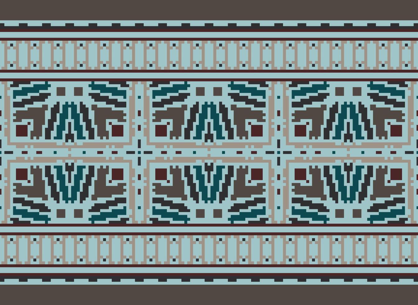 pixel etnisk mönster vektor bakgrund. sömlös mönster traditionell, design för bakgrund, tapet, batik, tyg, matta, Kläder, omslag, och textil.etnisk mönster vektor illustration.