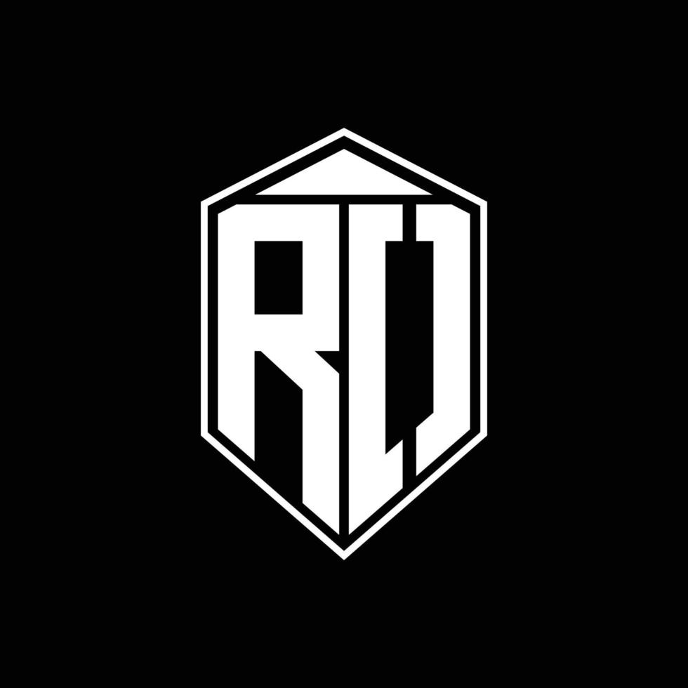 ro-Logo-Monogramm mit Emblemform-Kombinationstringle auf der oberen Designvorlage vektor