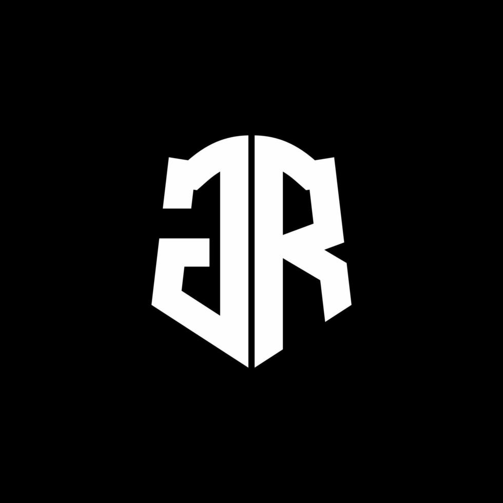 Gr-Monogramm-Buchstaben-Logo-Band mit Schild-Stil auf schwarzem Hintergrund isoliert vektor