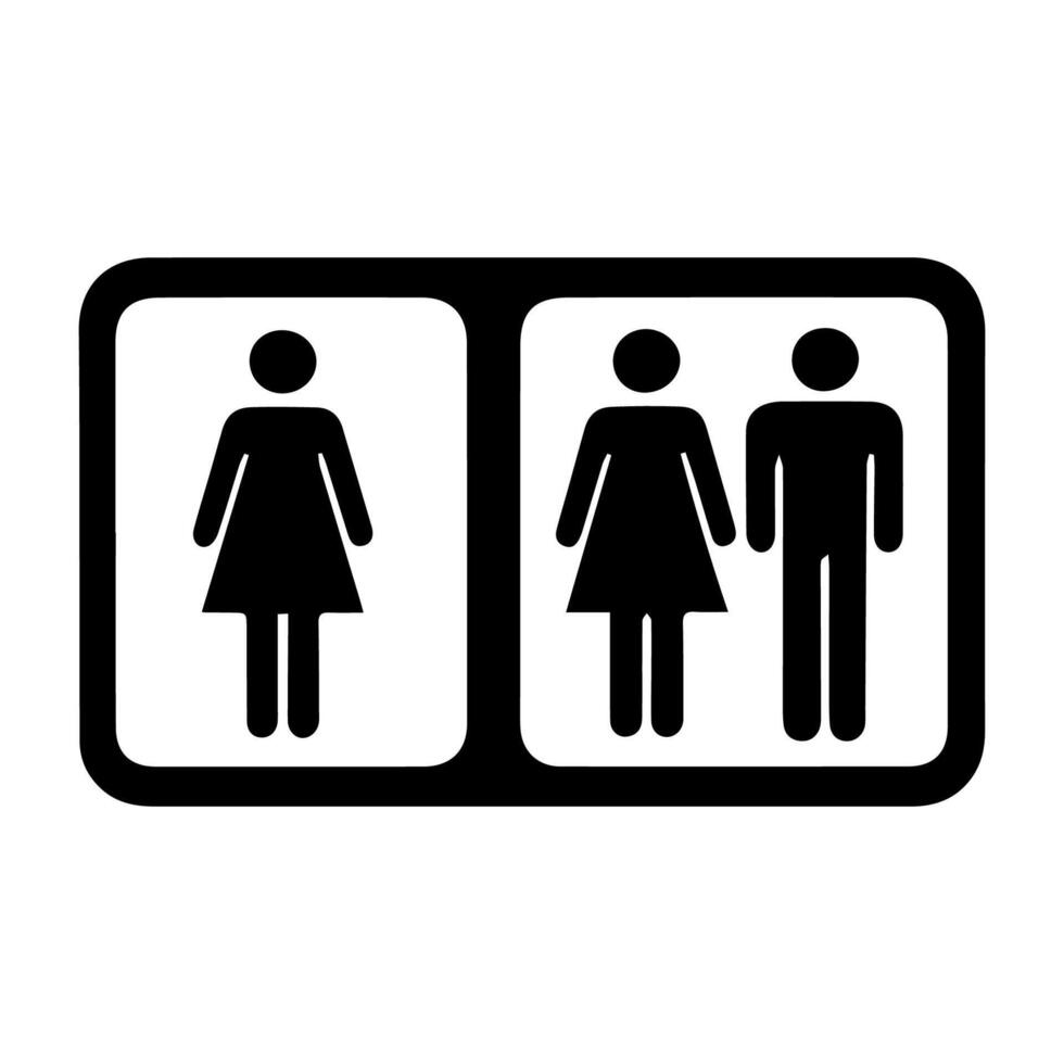 Mädchen und Jungs Toilette unterzeichnen. Männer und Frauen Toilette Symbol. Toilette Symbol Zeichen Symbol. Vektor Illustration.