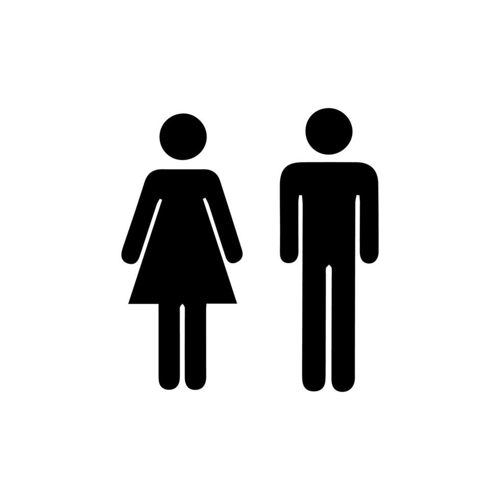 Mädchen und Jungs Toilette unterzeichnen. Männer und Frauen Toilette Symbol. Toilette Symbol Zeichen Symbol. Vektor Illustration.